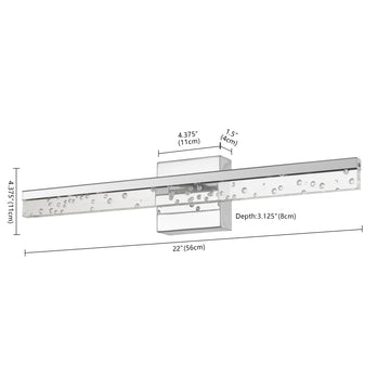 Mario Modern Contemporary 360-Degree Rotatable Iron/Seeded Acrylic Integrated LED Vanity Light